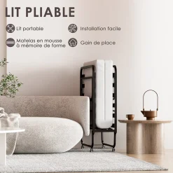 Enfant Teeno Lit pliant 90x200 CM avec matelas de 10 cm