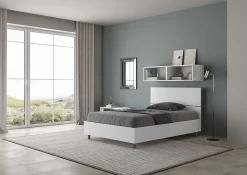 Ityhome Lit queen size sans sommier 120x190 tête de lit droite frêne blanc Demas