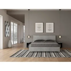 Ityhome Lit rangement béton Demas 160x190 avec tête de lit inclinée