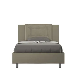 Ityhome Lit rembourré en simili cuir Annalisa cappuccino sans sommier 120x190