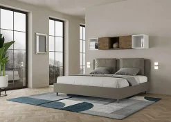 Ityhome Lit rembourré en simili cuir Antea cappuccino sans sommier 180x190 Sale