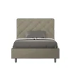 Ityhome Lit rembourré en simili cuir Priya cappuccino sans sommier 140x210