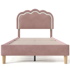 Blackcolors Lit rembourré LED 90 x 200 cm, tête de lit réglable, rose, Online