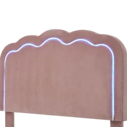 Blackcolors Lit rembourré LED 90 x 200 cm, tête de lit réglable, rose, Online