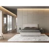 Ityhome Lit rembourré sans sommier 160x200 tissu Labirinto 01 blanc Rosal Clearance
