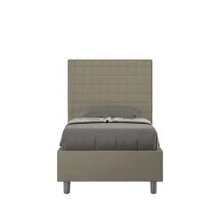 Ityhome Lit rembourré sans sommier 80x200 Sunny cappuccino simili cuir