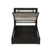 Gutent Lit rembourré 90x200 cm lit sommier à lattes lit barre lumineuse à led lecteur bluetooth et recharge usb Single cuir pu noir Discount