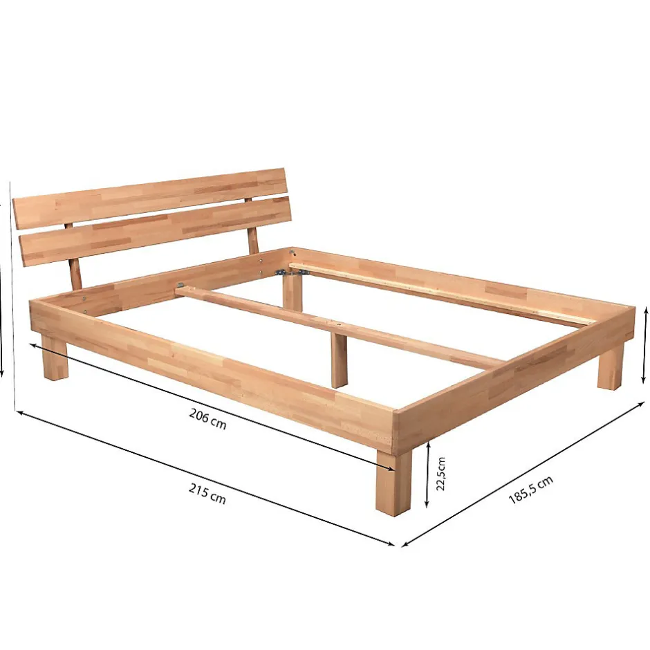 Weber Industries Lit RIVA 180x200 cm/ Hêtre massif huilé