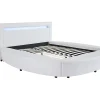 Vente-unique Lit rond 160 x 200 cm - Avec LEDs - Simili - Blanc - ABULIS III