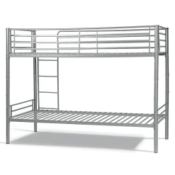 Enfant Meublorama Lit SAMMY Lit superposé en métal 90x200 cm gris avec sommiers inclus