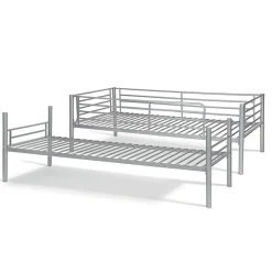 Enfant Meublorama Lit SAMMY Lit superposé en métal 90x200 cm gris avec sommiers inclus