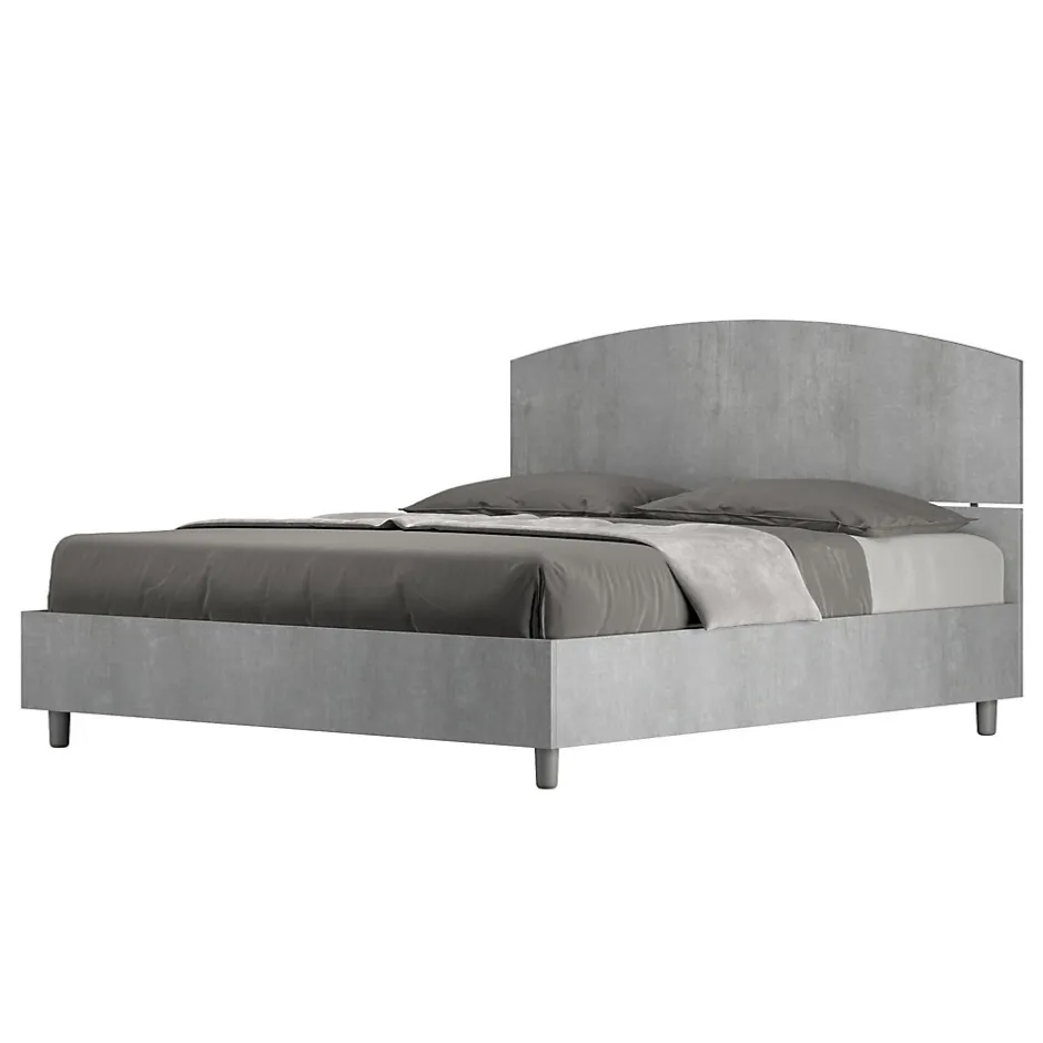 Ityhome Lit sans sommier 160x190 béton Dora