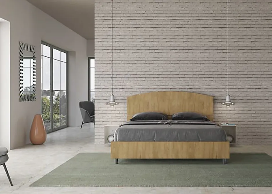 Ityhome Lit sans sommier 160x190 béton Dora
