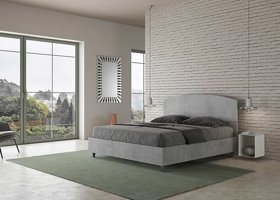 Ityhome Lit sans sommier 160x190 béton Dora