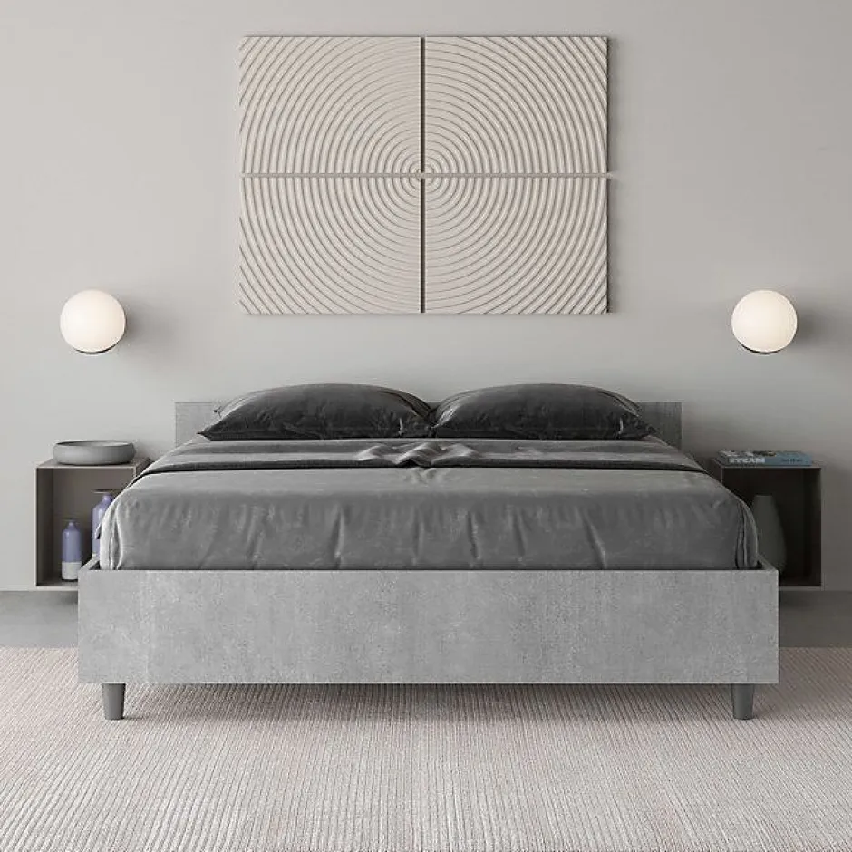 Ityhome Lit sans sommier 140x190 béton Nuamo Best
