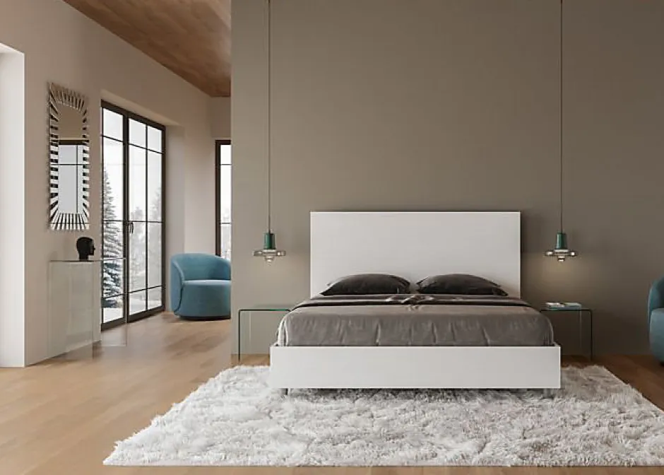 Ityhome Lit sans sommier 160x200 frêne blanc New Egos Outlet