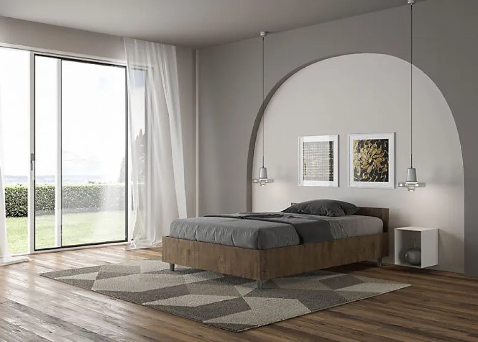 Ityhome Lit sans sommier 120x190 noyer Nuamo Outlet