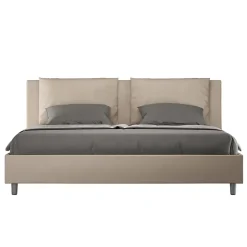 Ityhome Lit simili cuir gris tourterelle Antea avec sommier rembourré 180x200 Best