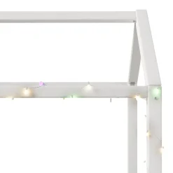 Okwish Lit Simple 90 x 200 cm - Canapé-Lit avec Éclairage LED Intégré, Gain de Place pour Chambre, Bois Massif, Sans Matelas, Beige Clearance