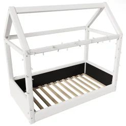 Okwish Lit Simple 90 x 200 cm - Canapé-Lit avec Éclairage LED Intégré, Gain de Place pour Chambre, Bois Massif, Sans Matelas, Beige Clearance