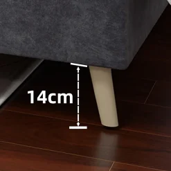 Okwish Lit Simple Adulte 90x200 cm - Lit Bas Sans Tête de Lit, Sans Matelas, Moderne et Minimaliste, Velours Gris