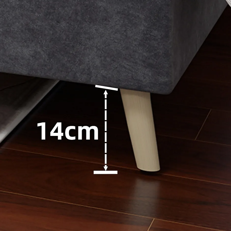 Okwish Lit Simple Adulte 90x200 cm - Lit Bas Sans Tête de Lit, Sans Matelas, Moderne et Minimaliste, Velours Gris