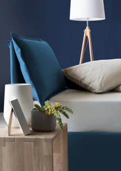 Talamo Italia Lit simple Arzon, Lit coffre avec revêtement en tissu, 100% Made in Italy, Ouverture frontale, avec matelas 90x200 cm inclus, Bleu