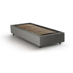 Talamo Italia Lit simple Ava, Lit coffre avec revêtement en tissu, 100% Made in Italy, Ouverture frontale, adapté pour matelas 80x200 cm, Gris Sale