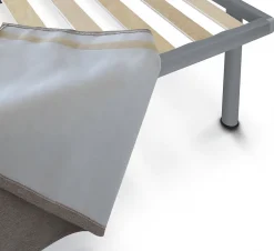 Talamo Italia Lit simple Dbertol, ensemble tête de lit en similcuir avec sommier, matelas inclus, 80x190 cm, gris tourterelle