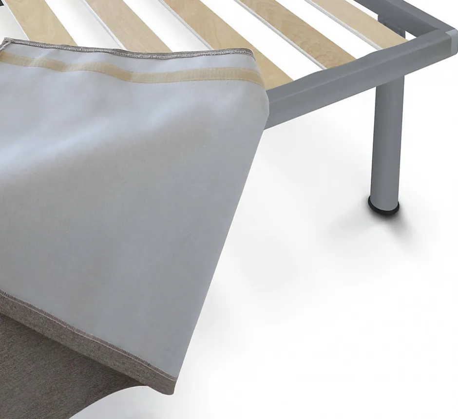 Talamo Italia Lit simple Dbertol, ensemble tête de lit en similcuir avec sommier, matelas inclus, 80x190 cm, gris tourterelle