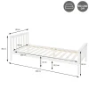 Ml-Design Lit simple en bois de pin blanc d'adolescents avec sommier à lattes 200x90 cm Clearance