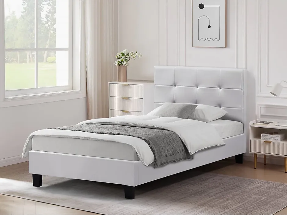 Habitat Et Jardin Lit simple en pvc "Julia" 90 x 190 cm Blanc New