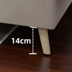 Okwish Lit Simple Enfant 90x200 cm - sans Tête de Lit, Revêtement en Velours et Cadre Bas, Composite et Métal, sans Matelas, Beige