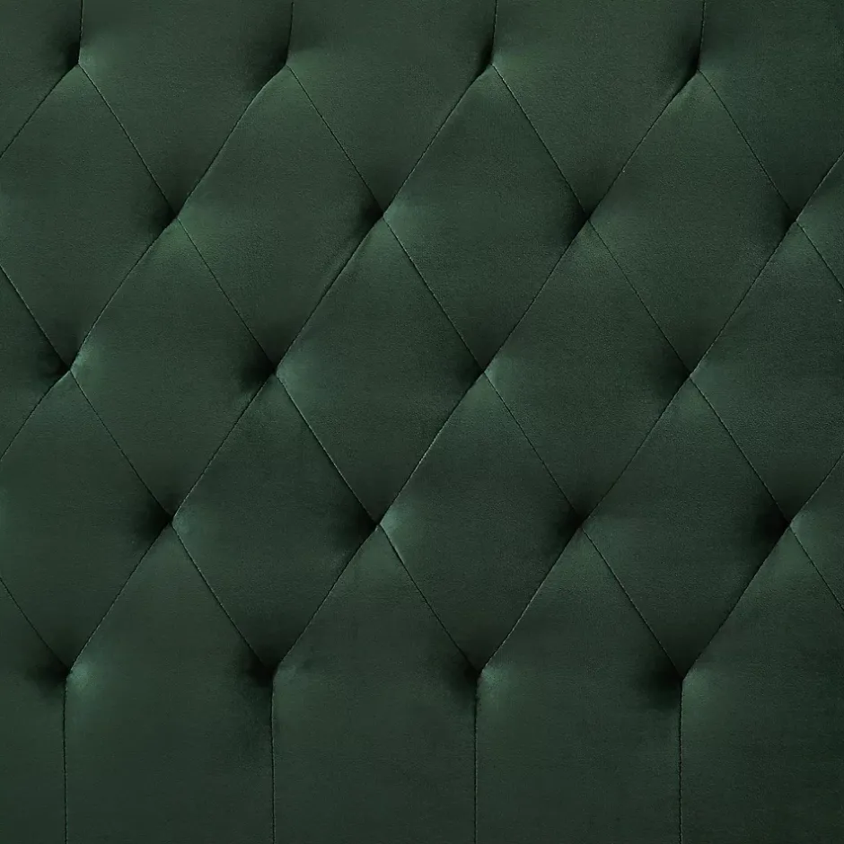 Idimex Lit simple GLAMOUR, 90x190 cm, capitonné avec sommier, revêtement en velours vert