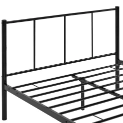 [En.Casa] Lit simple Laos métal avec sommier à lattes 120 x 200 cm noir en.casa