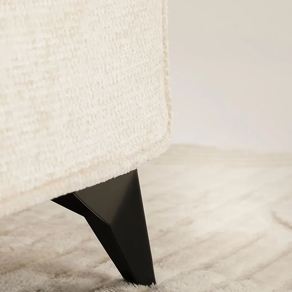 Idimex Lit simple LEVERDA 90 x 190 cm, revêtement en tissu - Blanc Outlet