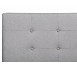 Idimex Lit simple LILLE, 120 x 190 cm, capitonné avec sommier, revêtement en tissu gris