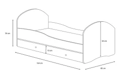 Kobi Lit simple Luk 160x80 avec tiroir