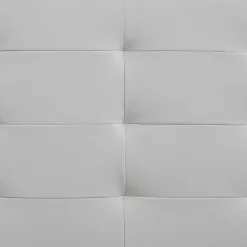 Idimex Lit simple MARLON, 120 x 190 cm, capitonné avec sommier, revêtement synthétique blanc