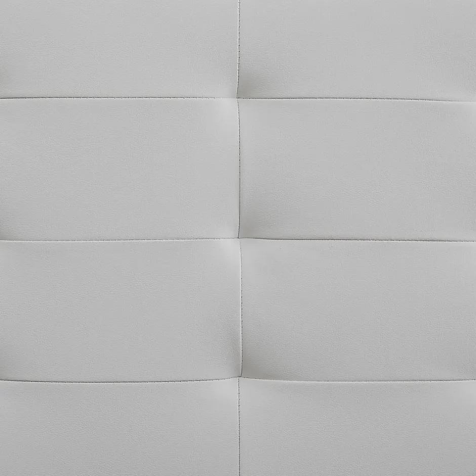 Idimex Lit simple MARLON, 120 x 190 cm, capitonné avec sommier, revêtement synthétique blanc