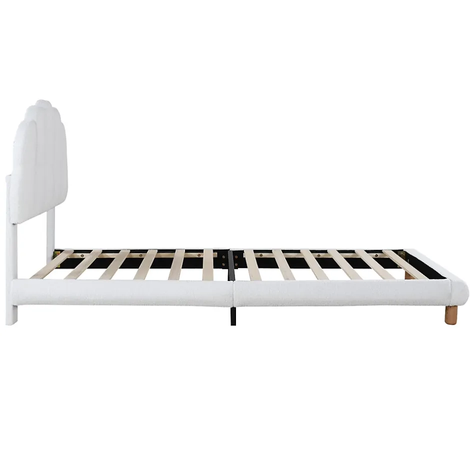 Okwish Lit Simple pour enfant 90 x 200 cm - Lit enfant Capitonné - Non-Tissé - Sans Matelas - Blanc Clearance