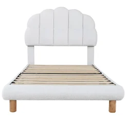 Okwish Lit Simple pour enfant 90 x 200 cm - Lit enfant Capitonné - Non-Tissé - Sans Matelas - Blanc Clearance