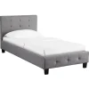 Idimex Lit simple REVE, 90 x 190 cm, capitonné avec sommier, revêtement en tissu gris Sale