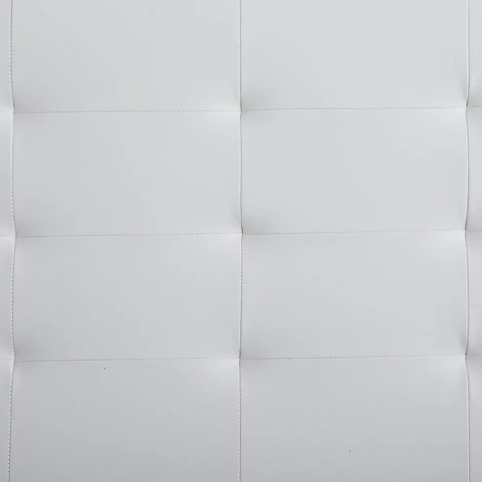 Idimex Lit simple REVE, 90 x 190 cm, capitonné avec sommier, revêtement synthétique blanc Sale