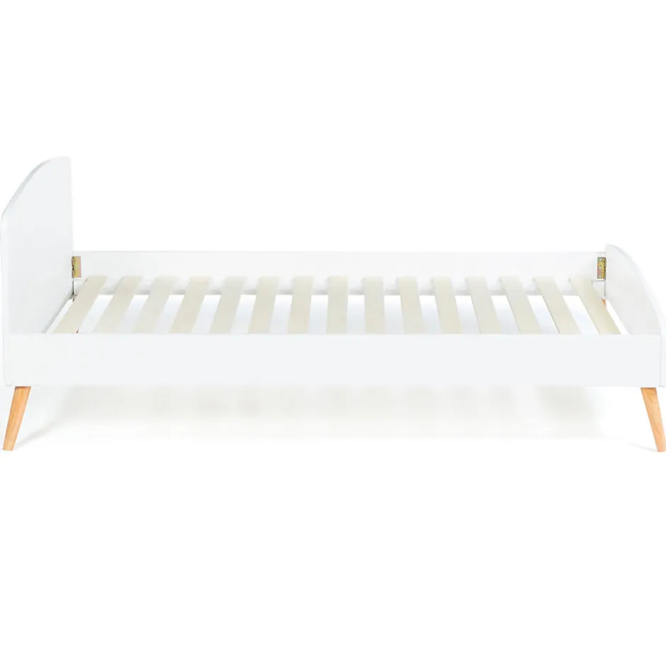 IDMarket Lit simple scandinave 90 x 190 CM SOREN bois et blanc