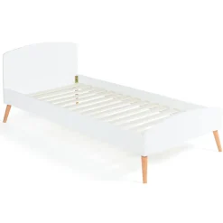 IDMarket Lit simple scandinave 90 x 190 CM SOREN bois et blanc