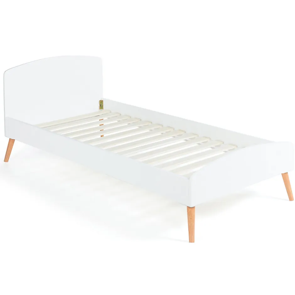 IDMarket Lit simple scandinave 90 x 190 CM SOREN bois et blanc