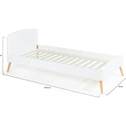 IDMarket Lit simple scandinave 90 x 190 CM SOREN bois et blanc