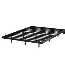 Okwish Lit Simple 120x200 cm - Lit Ado Metal avec Éclairage LED et Ports USB, Contrôle Télécommande App, Noir, sans Matelas Sale