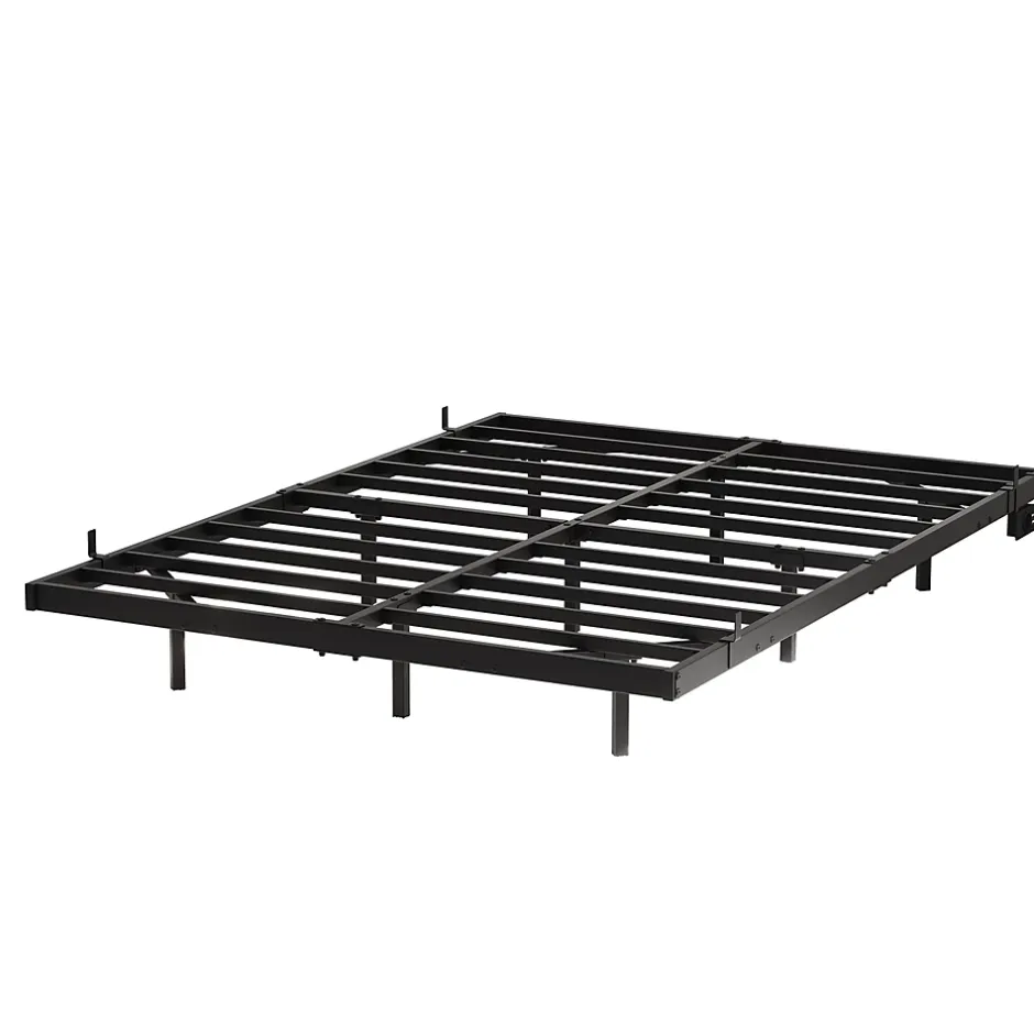Okwish Lit Simple 120x200 cm - Lit Ado Metal avec Éclairage LED et Ports USB, Contrôle Télécommande App, Noir, sans Matelas Sale